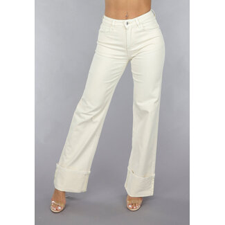 Redial Jeans Beige Jeans mit geradem Bein und verkürzten Beinen