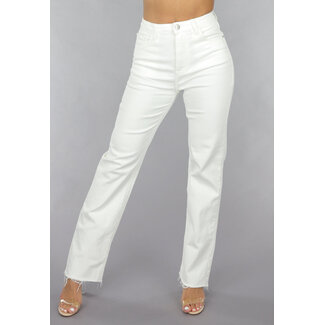 Redial Jeans Weiße Jeans mit hoher Taille und geradem Bein