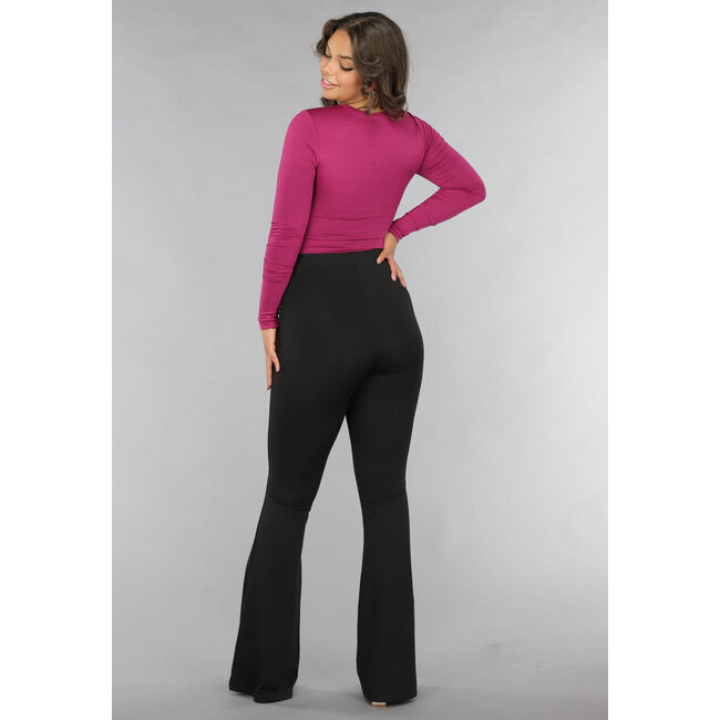 Gepolsterter Bodysuit mit goldenen Details in Berry