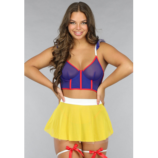 Mesh-Schneewittchen-Dessous-Set
