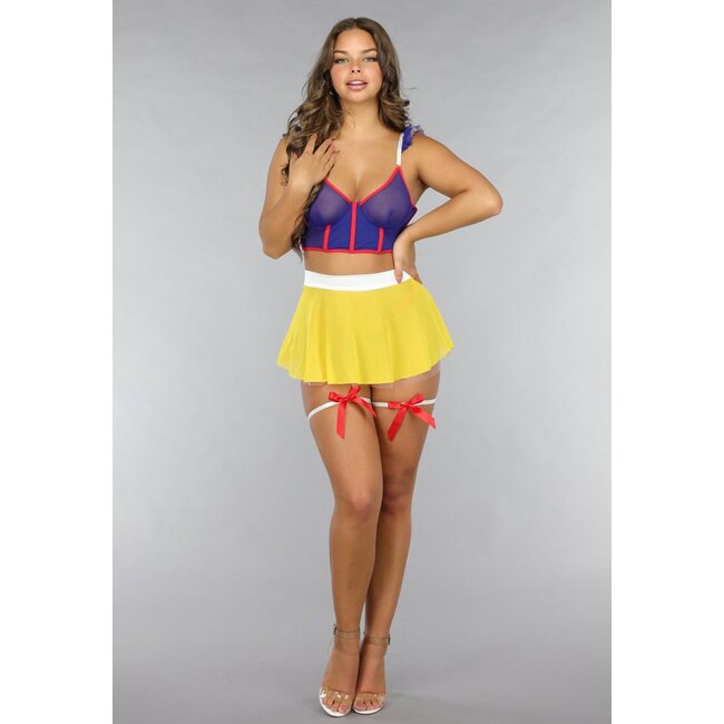 Mesh-Schneewittchen-Dessous-Set