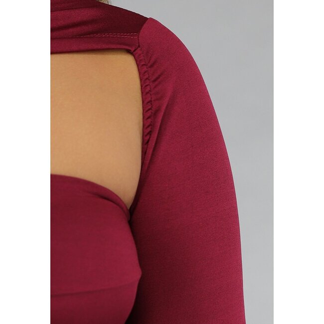 Burgunderroter Bodysuit mit Twist-Detail