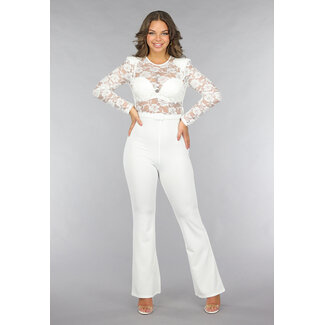 Stretch-Overall mit Spitze und Gürtel