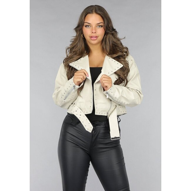 Vegane Lederjacke mit Nieten