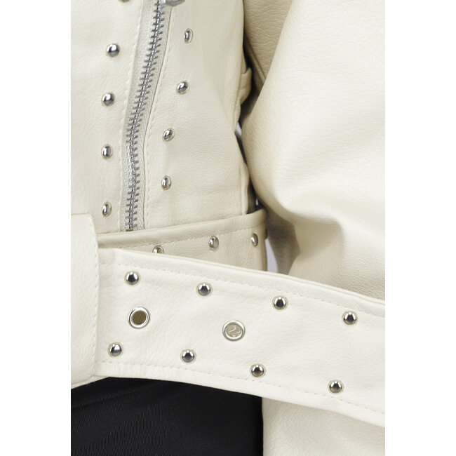 Vegane Lederjacke mit Nieten