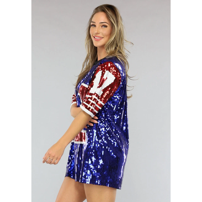 Fußball-Jerseykleid mit Pailletten im sportlichen Look