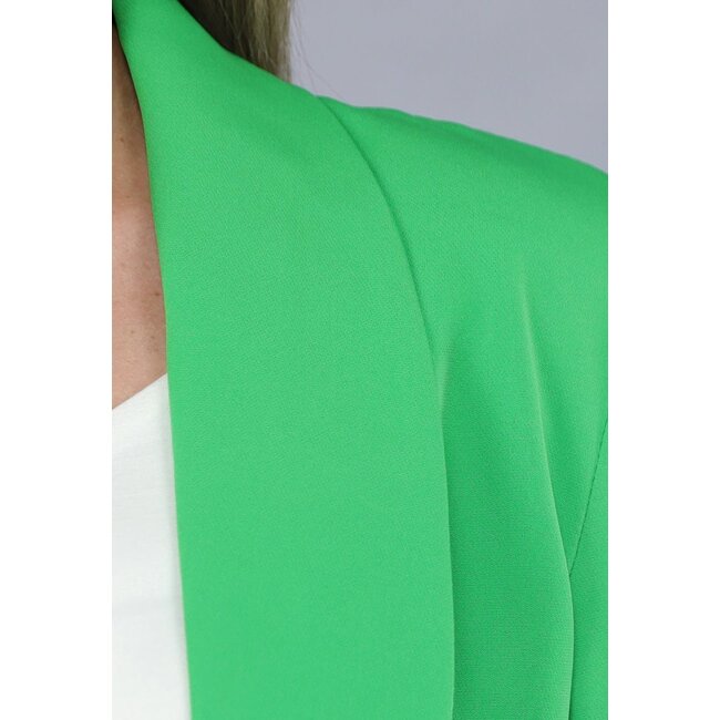 Hellgrüner taillierter Blazer mit Plissee und Dreiviertel-Ärmeln