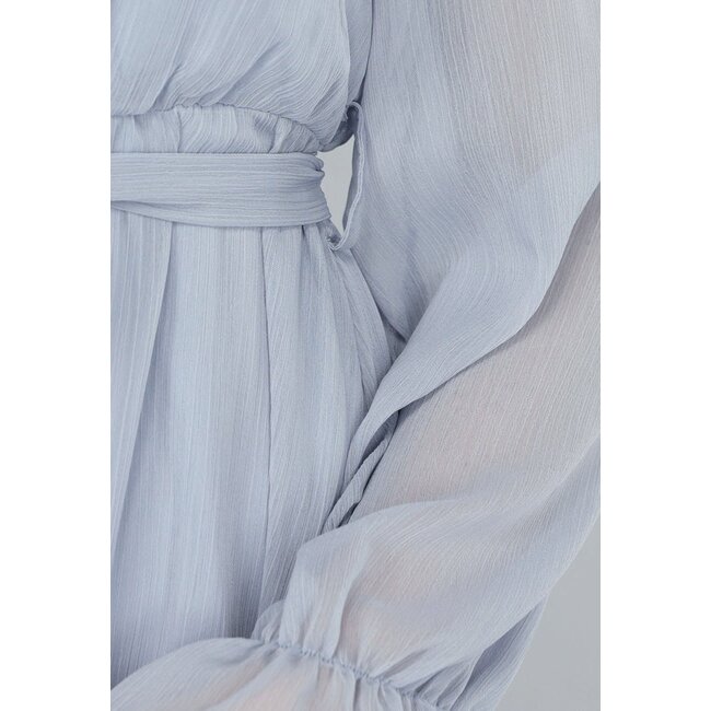 Maxikleid in Blau mit Rüschen