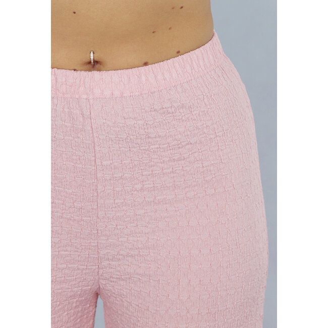 Gesmokter Stretch-Zweiteiler in Rosa
