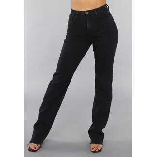 Anthrazitfarbene große Stretch-Jeans mit geraden Beinen