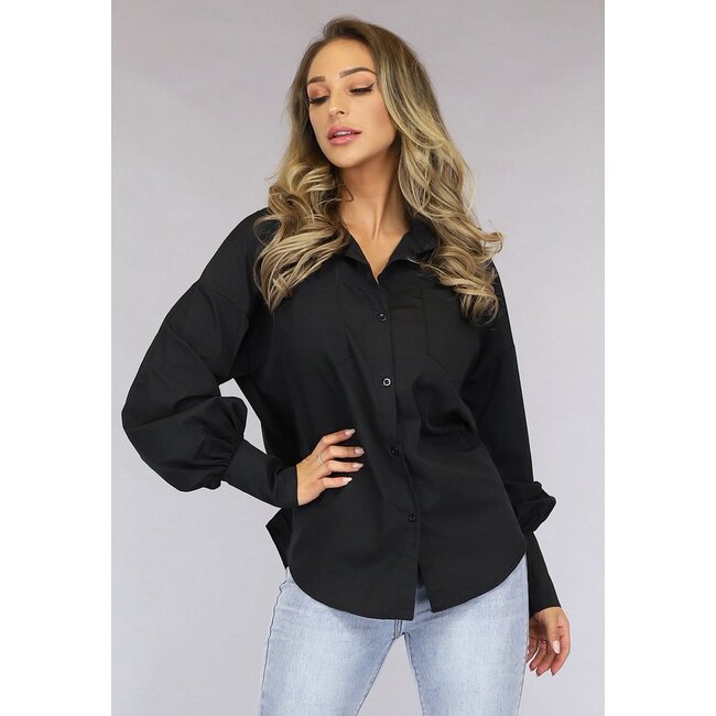Schwarze Basic-Bluse
