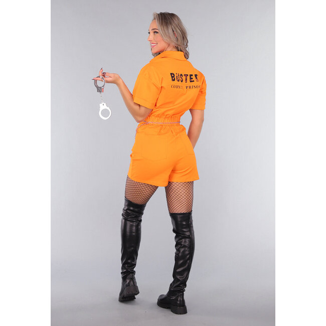 Orange Thug Playsuit mit Handschellen