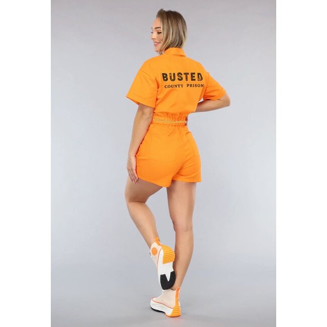 Orange Thug Playsuit mit Handschellen