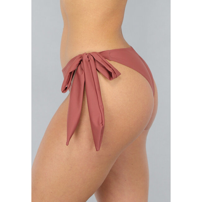 Braunes Bikini-Unterteil mit Fliege