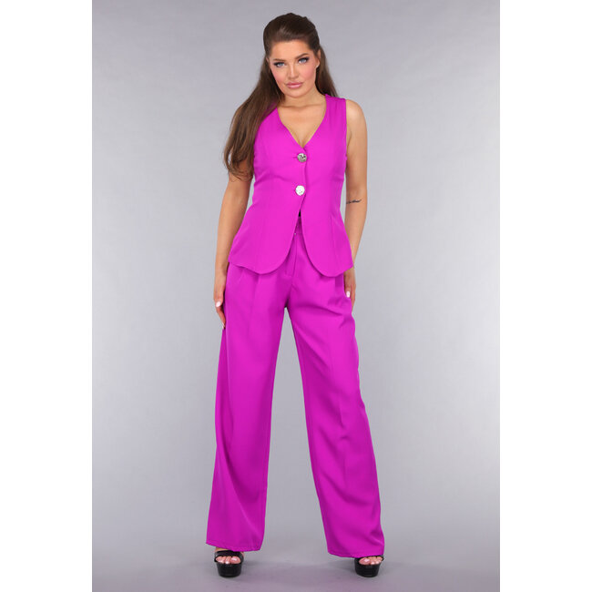 Hose und Weste Anzug in Fluoreszierendem Magenta