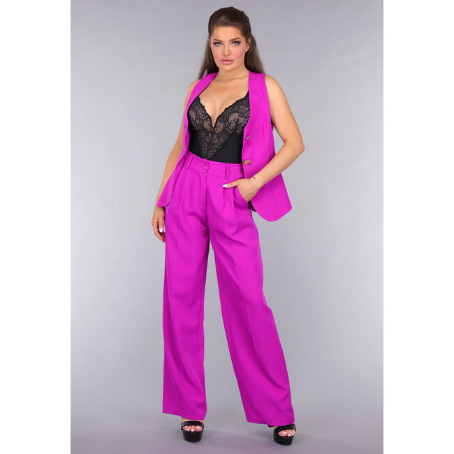 Hose und Weste Anzug in Fluoreszierendem Magenta