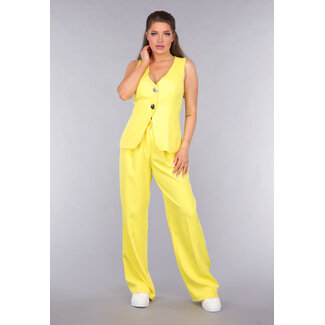 Gilet Co Ord Set mit Hose in Gelb