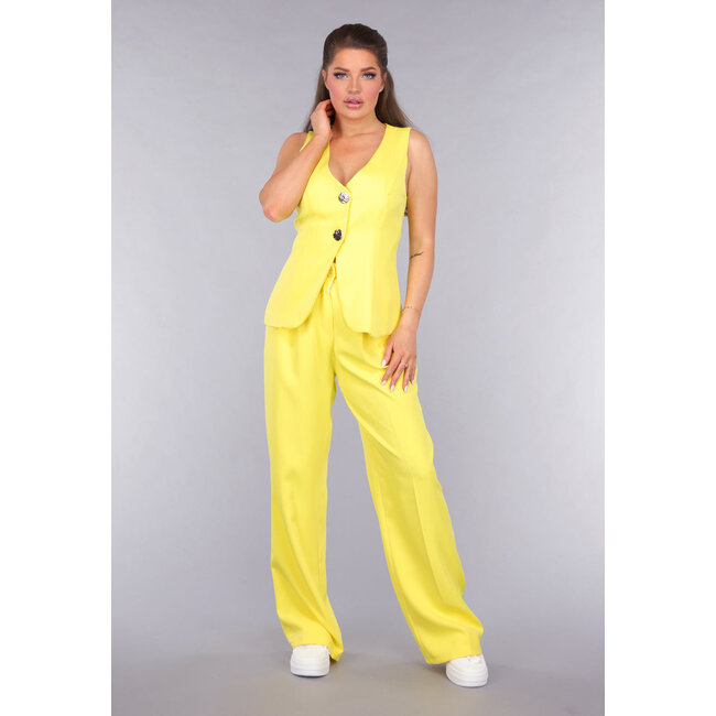 Gilet Co Ord Set mit Hose in Gelb