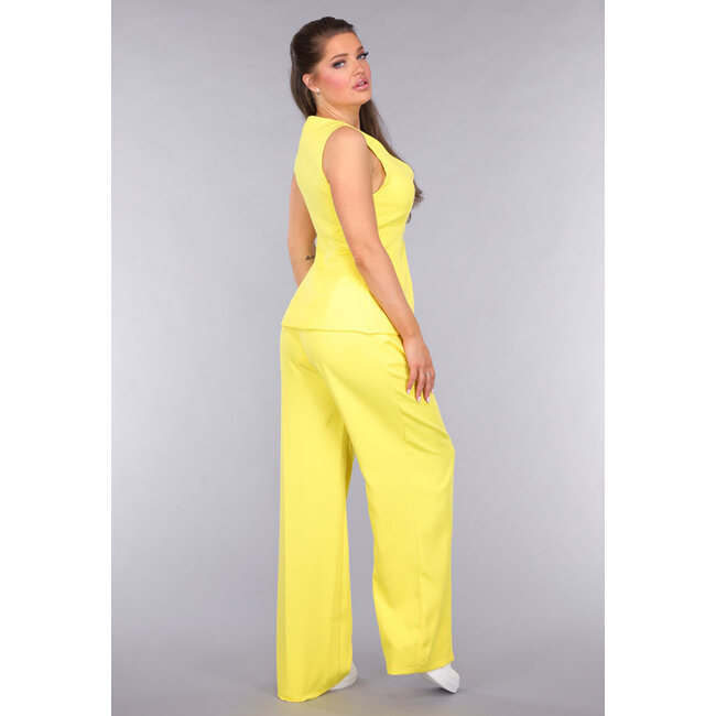 Gilet Co Ord Set mit Hose in Gelb