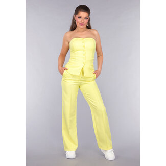 Gelbes Set mit trägerlosem Oberteil und Pantaloons