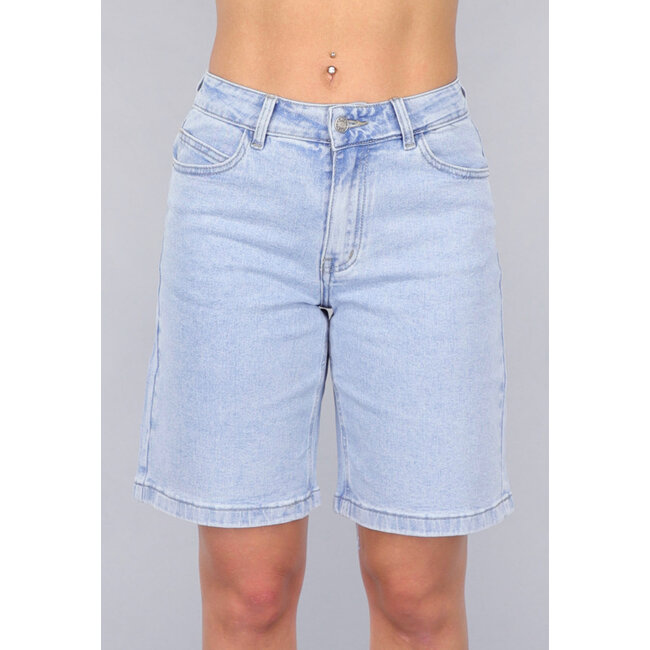Blaue Denim-Bermudashorts mit Stretch