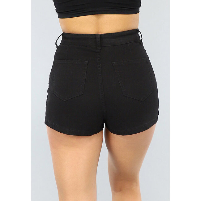 Schwarzer Cargo-Skort mit Schnallendetail