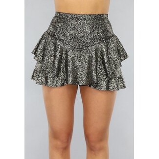 Silberner Rüschen-Skort mit Glitzer