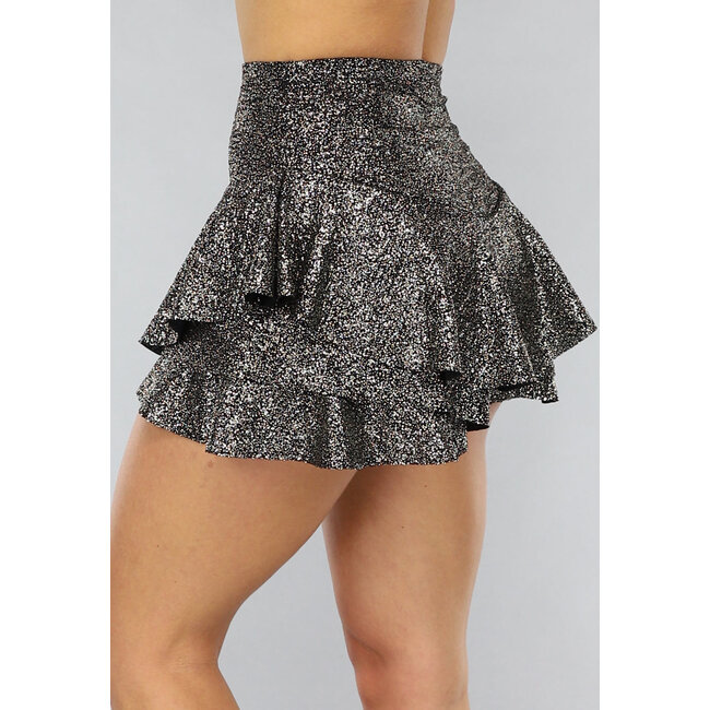 Silberner Rüschen-Skort mit Glitzer