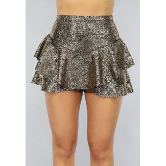 Goldglitzer-Skort mit Rüschen