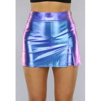 Holografischer lila geteilter Skort