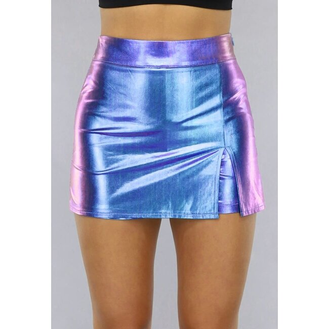 Holografischer lila geteilter Skort