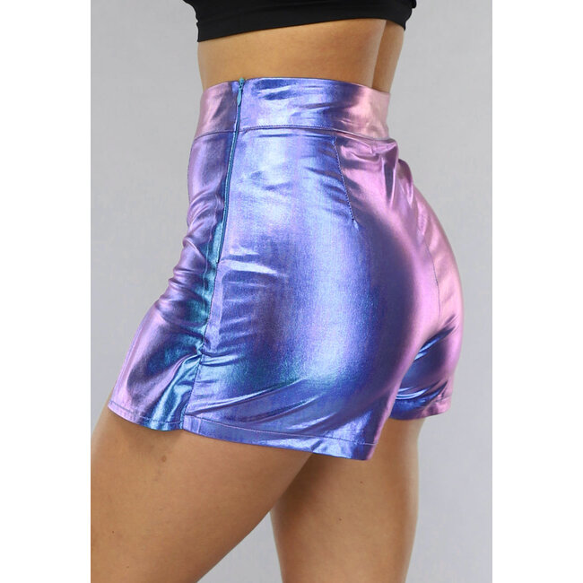 Holografischer lila geteilter Skort