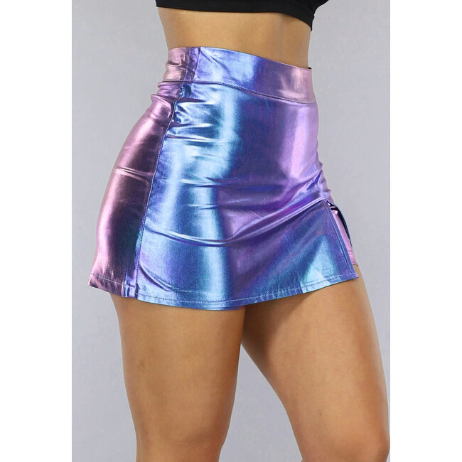 Holografischer lila geteilter Skort