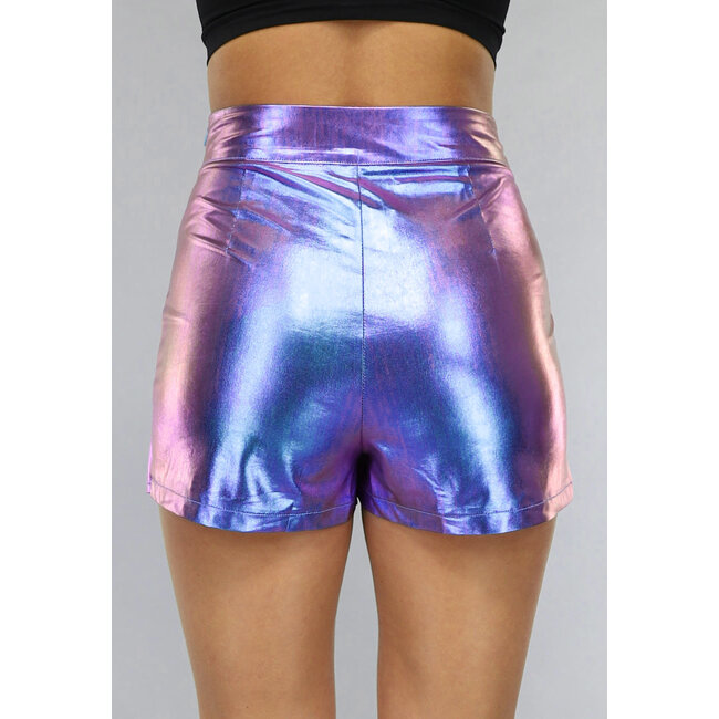 Holografischer lila geteilter Skort