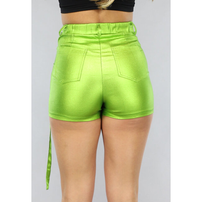 Grüner Metallic-Overslag Cargo-Skort