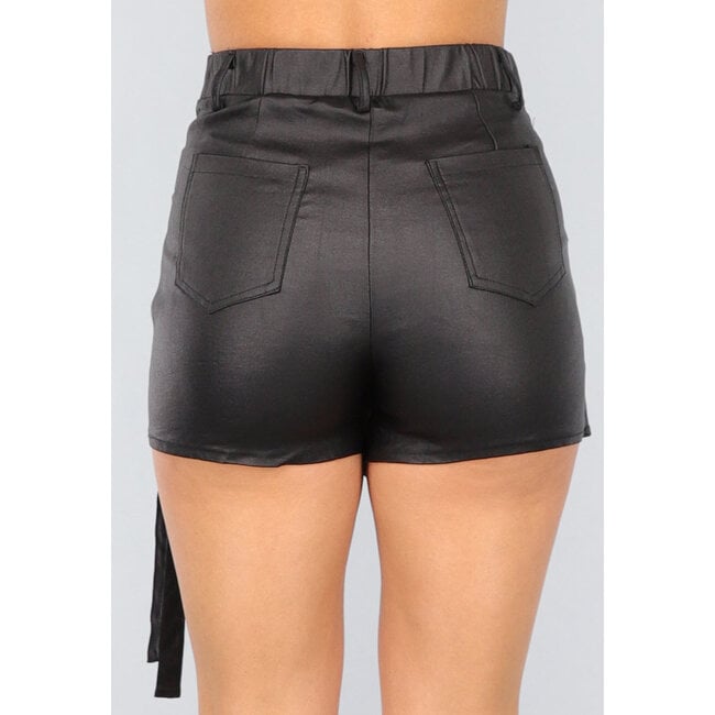 Schwarzer Stretchy Overslag Cargo Skort