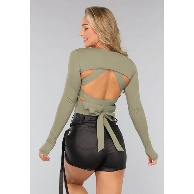 Schwarzer Stretchy Overslag Cargo Skort