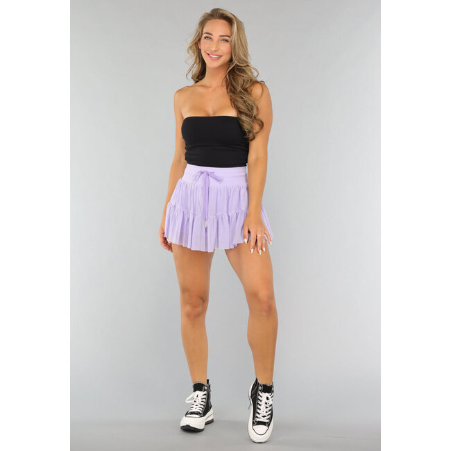 Lila Mesh Skort mit Innenslip