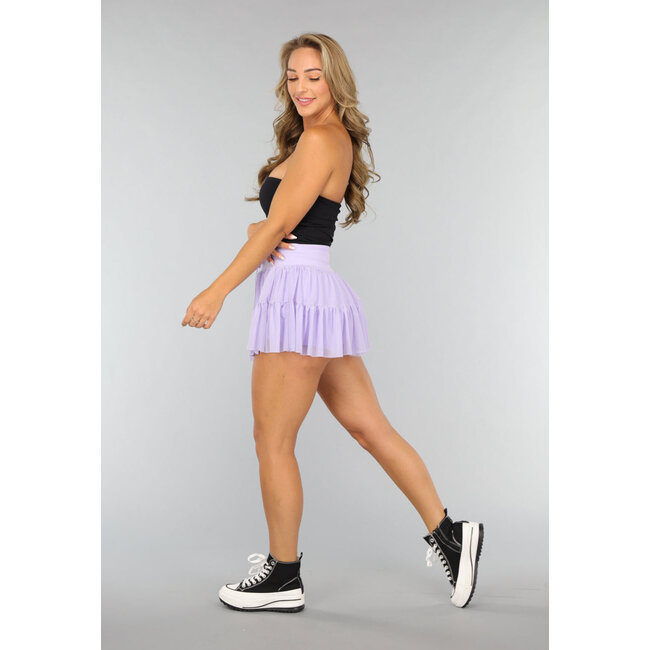Lila Mesh Skort mit Innenslip