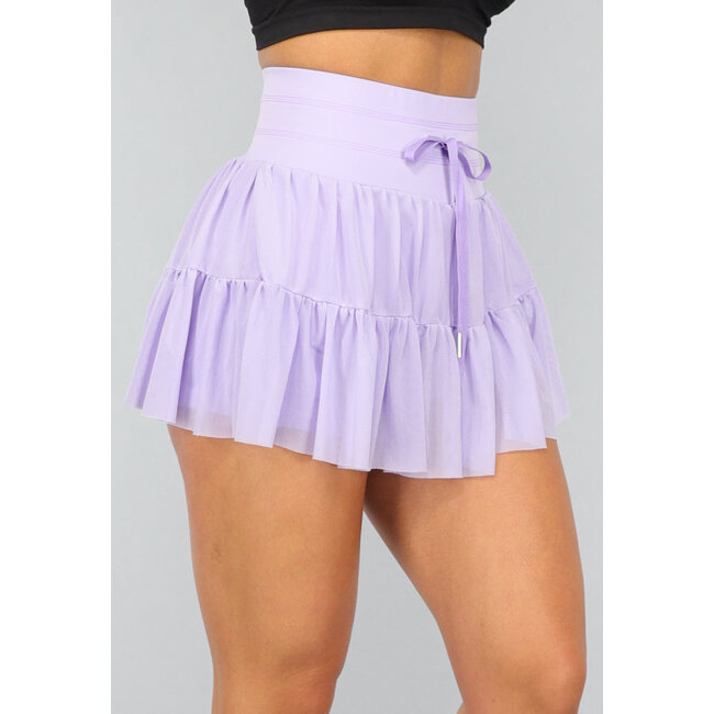 Lila Mesh Skort mit Innenslip