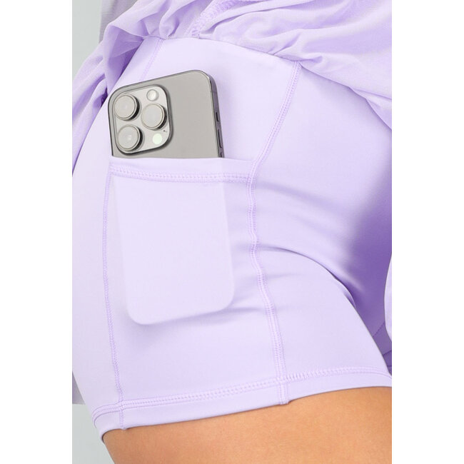 Lila Mesh Skort mit Innenslip