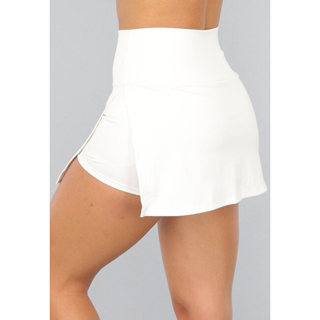 Weißer Sport-Skort mit Schlitz