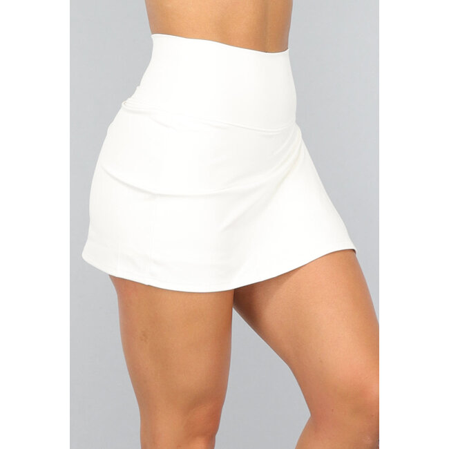 Weißer Sport-Skort mit Schlitz