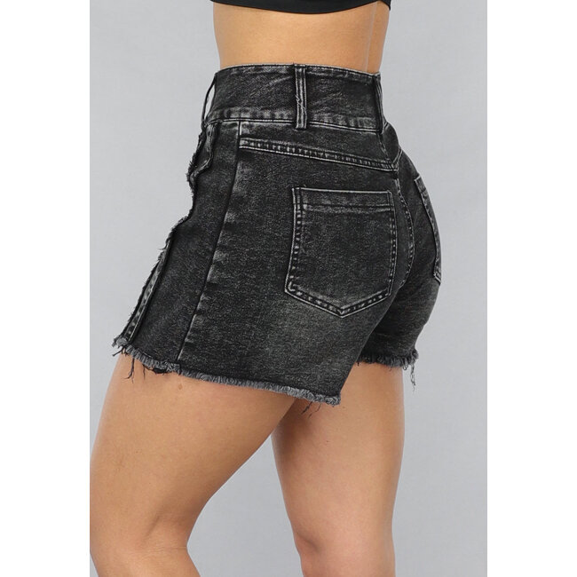 Anthrazitfarbener Denim-Skort mit leichter Reibung