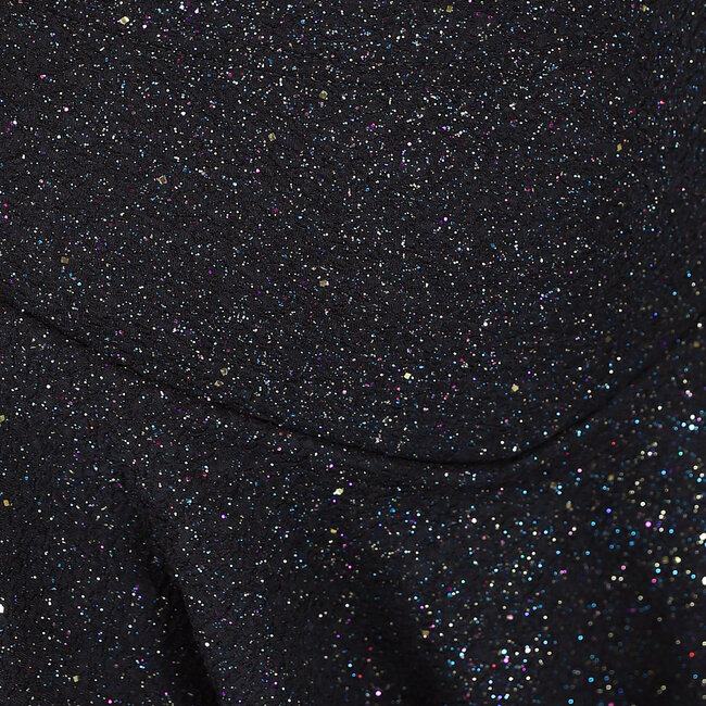Glitzer-Galaxie plissierter schwarzer Skort