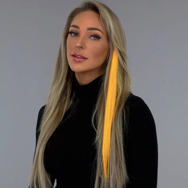 Clip in Haarverlängerung Neon Orange