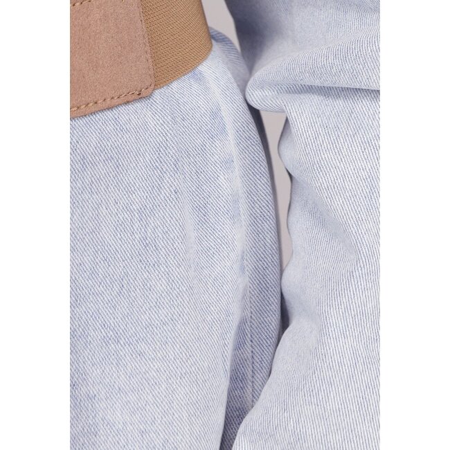 Langärmeliges Oversized-Denim-Kleid mit V-Ausschnitt