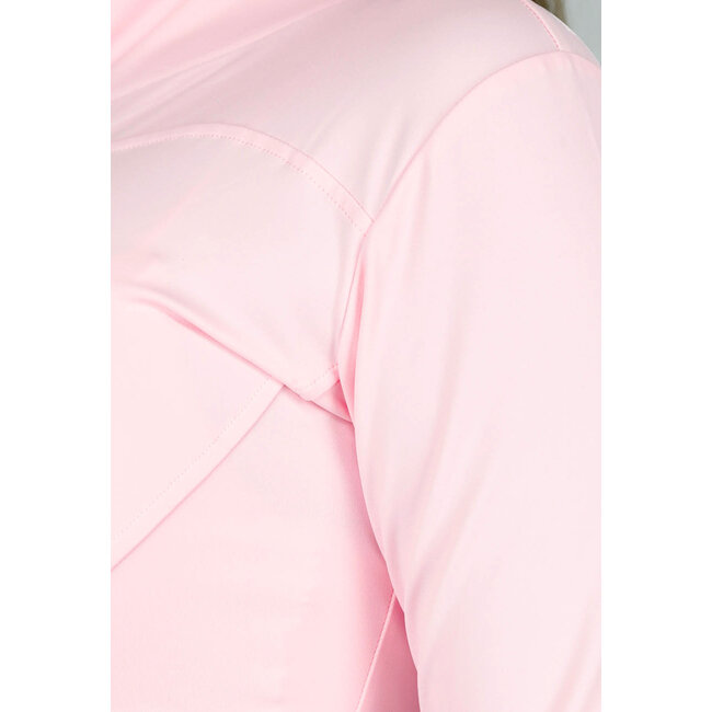 Light Pink Sports Set with Cardigan and Flared Leggings