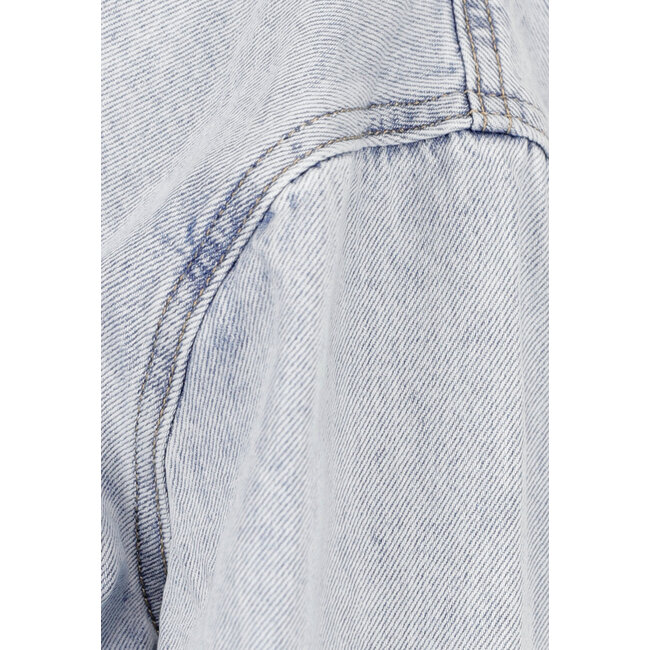Jeansblusenjacke mit Raffles