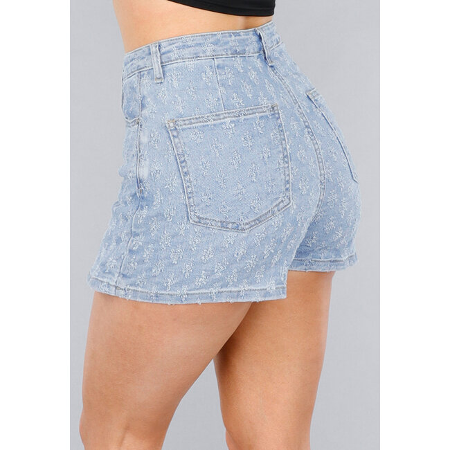 Gekräuselter Denim Stretch Skort